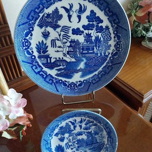 Japanese Porcelain Plate/Japan Royal Tajimi Porcelain Plate 9.5&quot;-Small 4.5&quot;Tajimi Plate comes as gift/Oriental ceramics/Asian plates c 1920s