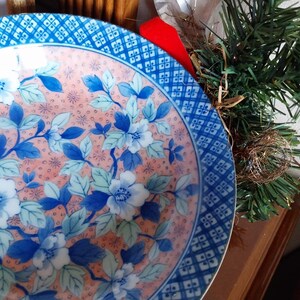 1930s Chinoiserie Imari Bowls Set: Hand-Painted Peony Floral Kitchenware, Pink and Blue Kitchenalia, Antique Chinese Porcelain, Pasta Bowls image 4