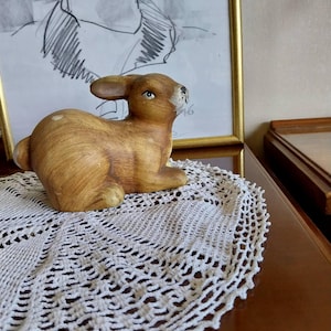 Statuina di coniglio in ceramica da 6,9 pollici, rara/statua di coniglio vintage/statuina di lepre in ceramica/lepre vintage in ceramica/decorazione per la casa a forma di coniglietto/regalo per la casa in stile country