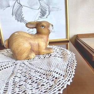 Vintage Ostern Keramik Kaninchen Figur: 7,9 "Hase Statue, Landhaus Dekor
