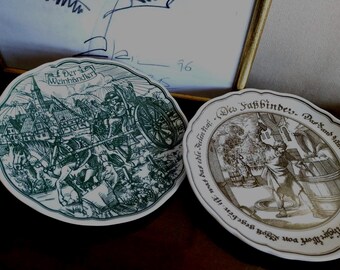 Hutschenreuther Pieroth Wine Plate 8": German Farm Scene Collector's Plate