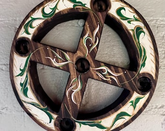 Wood Advent Wreath, Christmas Centerpiece