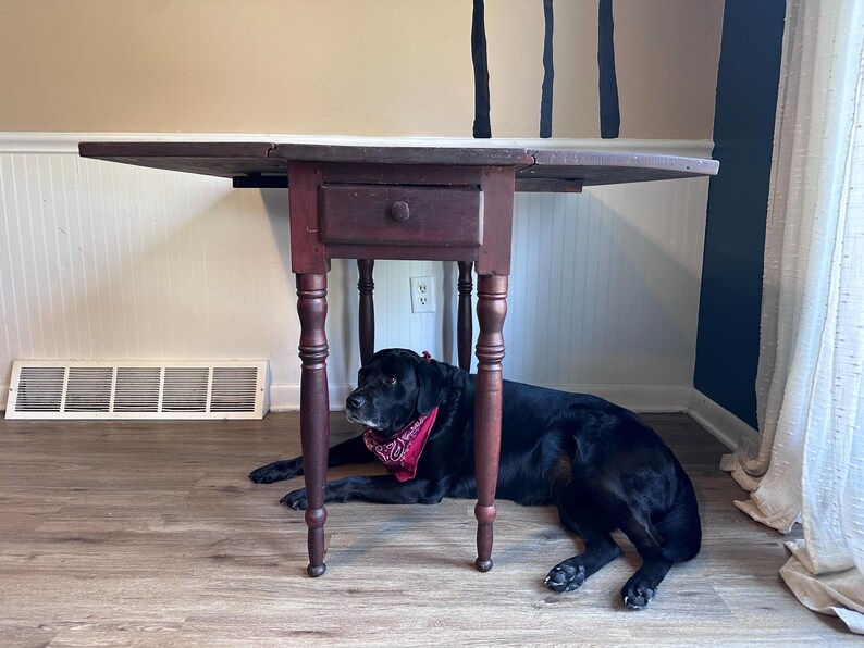 1830s Rustic Drop Leaf Table, 19th Century Kitchen Table, Antique