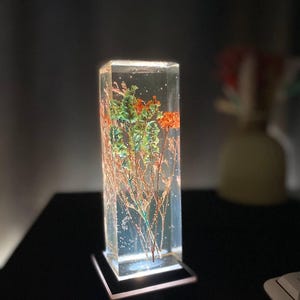 Resin Flower Night Light Epoxy Lamp Handmade Home Decor