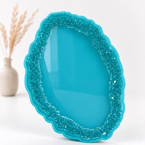 Moule en silicone géode pour résine, moule pour grand plateau de service, moule pour plateau à fromage, moule pour assiette décorative, fournitures pour loisirs créatifs en résine époxy