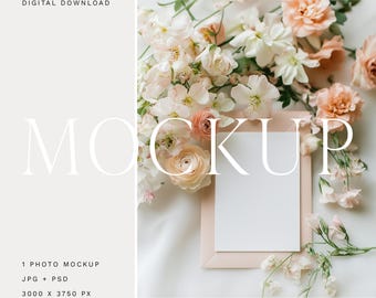 Wedding Invitation Mockup, Fine Art Stationery, 5x7 Card (Digital Download)
