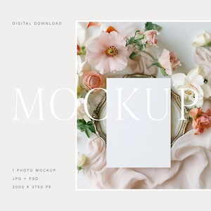 Mockup de cartão em branco, mockup de convite de casamento de belas artes, mockup de cartão estilizado, cartão de casamento com foto flatlay, mockup de papelaria, mockup de cartão 5x7 28