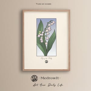 Lily of the Valley Art Print – Vintage Botanical Wall Art, Floral Illustration Home Decor Spring Flowers Aesthetic Nature-Inspired Gift Idea