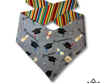 Graduation Dog Bandana • Reversible Dog Bandana • Mountain Dog Threads Bandana