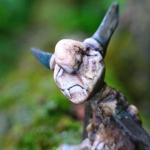 Stone Goblin Sculpture | Handmade Fantasy Creature | Horned Forest Figurine | Thornik