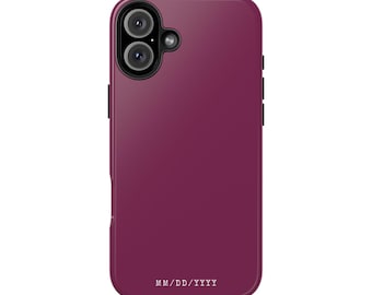 Dark Raspberry Customizable Tough Phone Case, Protective Cellphone Cover, Personalized Phone Accessory, Custom Device Protector, Gift for