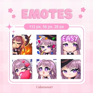 6 The herta Honkai Star Rail  emotes  / chibi emote/twitch emote/ready to use emote/cute girl/ genshin emote/ hsr emote/ new herta