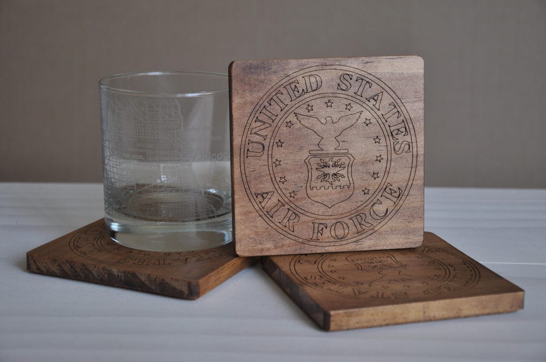 Air Force Hand Finished Wood Coasters Set of 4 - Etsy