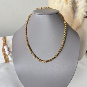 18k Solid Gold chain, 18k Rolo chain necklace, Real Gold chain, Pure Gold, 18k Solid Gold Necklace, Rolo chunky chain, Gift for Her.