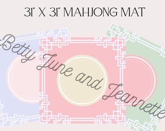 Pastel Chinoiserie Mahjong Mat | American Mahjong Accessories