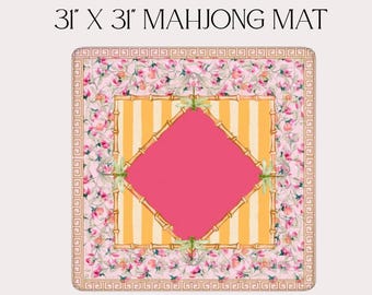 Mahjongmattan "Claire" - Elegant rosa och gul spelmatta