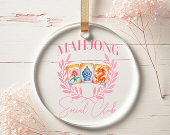 Mahjong Social Club Ornament: Chinoiserie Tile Design