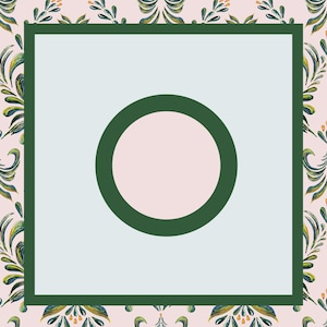 Floral Mahjong Mat: Green and Blue Elegant Design (31.5 x 31.5)