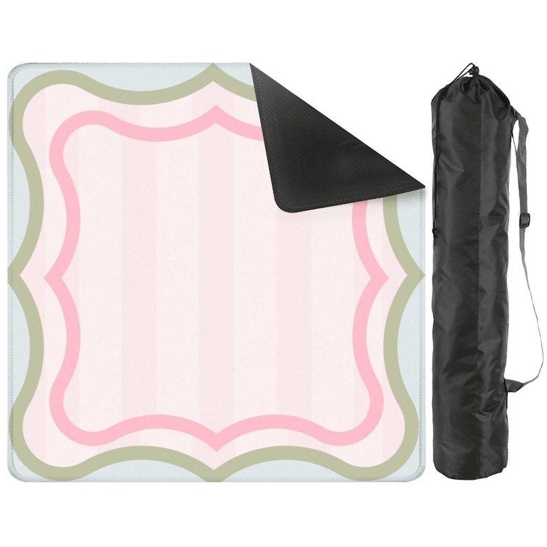 Pink and Green Mahjong Mat: Non-slip, Noise-reducing (31.5
