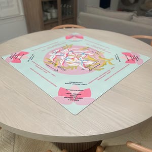 31.5 x31.5 Mahjong Board | Mahjong Play Mat |Cute Mahjong Mat | American Mahjong Neoprene Learning Mat | Non-Slip Mahjong Table Mat