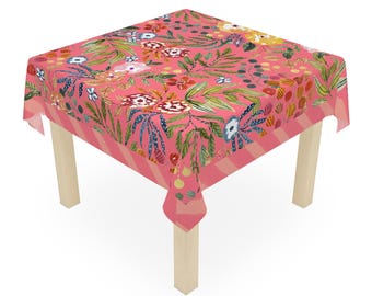 Pink Leopard Mahjong Tablecloth