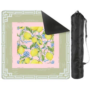 Lemon Print Mahjong Mat: Non-Slip Neoprene Game Mat (31.5x31.5) image 2