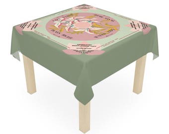 Floral Mahjong Tablecloth, Game Night Beginner Instructions, 55x55 in
