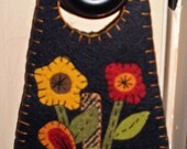 Oley Valley Primitives FLOWER BASKET Penny Rug Door Knob Hanger Digital Download