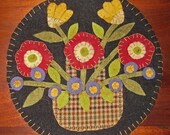 Penny Rug Instant Download Pattern Flower Basket