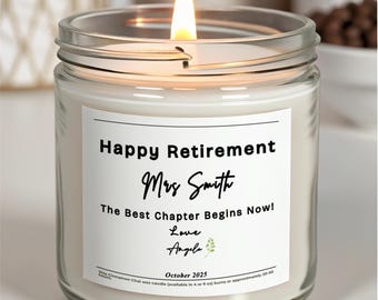 Funny Retirement Candle Gift, Smells Like It's Not My Problem Anymore, Personalized Gift For Coworker, Teacher, Nurse Or Doctor Retiree