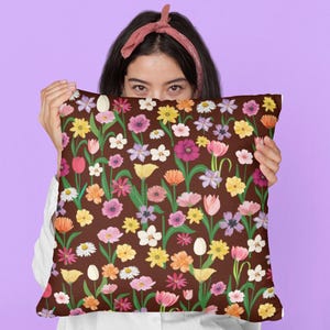 Holiday Floral Pillow, Home Decor Accent,Floral Piano Inspired Pillow, Tay Decorative Throw Cushion, Home Accent, Pillow, Fans Eras T-our