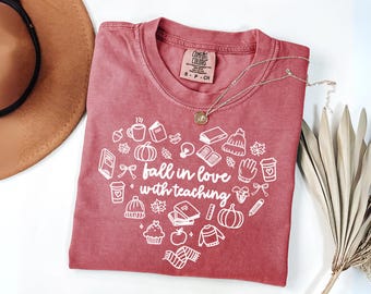 Personalized Fall Teacher Shirt • Comfort Colors Autumn Teaching Tee