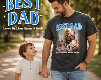 Personalized T-shirt with name for dad,T-shirt for Father's Day, T-shirt for Father's Day 2026, Tee for dad and kids, Shirt for the best dad