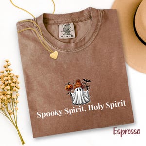 Spooky Spirit Holy Spirit Shirt • Christian Halloween Ghost T-Shirt • Faith Over Fear Fall Tee • Comfort Colors Jesus Pumpkin Top,Fall Jesus