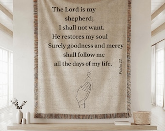 Sympathy Gift Blanket Psalm 23, Christian Memorial Gift, Bereavement Gift, Loss of Loved One, Comfort Blanket, Religious Gift