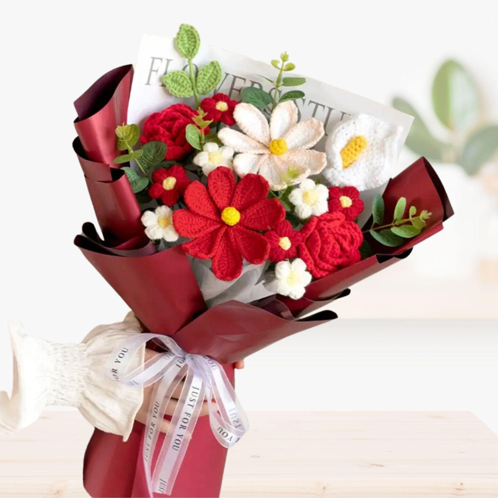 Handmade Crochet Rose Bouquet: Everlasting Floral Decor
