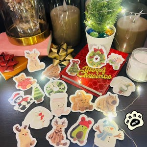 Stickers Jellycat mignons, lot de Noël, cadeau de Noël, 18 pièces