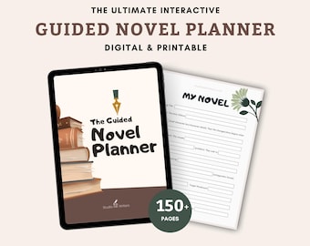 Guided Novel Planner: Story Writing Worksheets and Journal for writers (Fillable and Printable PDF)