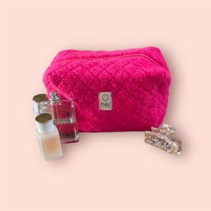 Kosmetiktasche Pink, Teddystoff