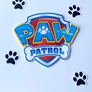 Adorno para tarta con el logotipo de Paw P, decoración para fiesta de Paw P
