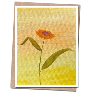 Simple Flower Card | Strength in Golden Hour | Preppy Floral | FSC-Certified Paper, Plastic Free, Blank Inside