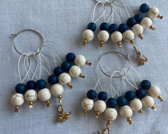Dinosaur Stitch Markers: Gemstone Beaded Knitting Accessories