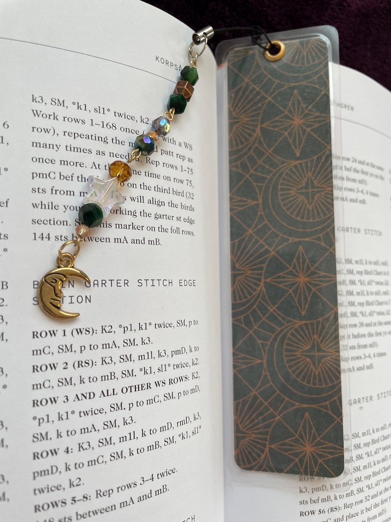 Handmade Beaded Bookmark – Laminated With Charm Chain – Book Lover Gift ...