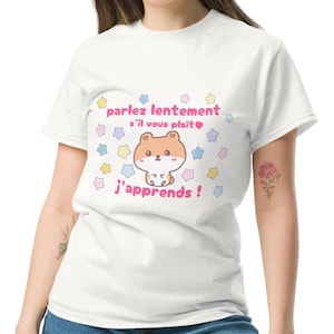 Parlez lentement svp Hamster T-Shirt: French Language Learning
