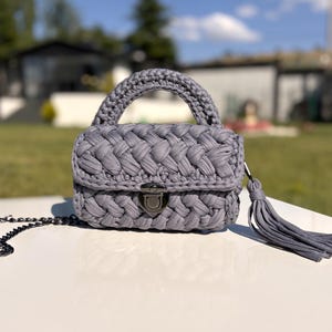 Hand Woven Crochet Tote, Crochet Shoulder Bag, Boho Chic Woven Shoulder Bag, Minimalist Boho Purse, Handmade Crochet & Woven Gift