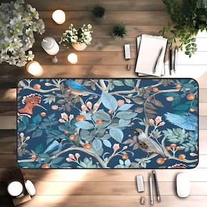 Dark Cottagecore Mat, Floral Desk Mat, Botanical Mouse Pad , Large Mousepad, Home Office Decor & Gaming Mousepad Gift, Wildflower Mousepad