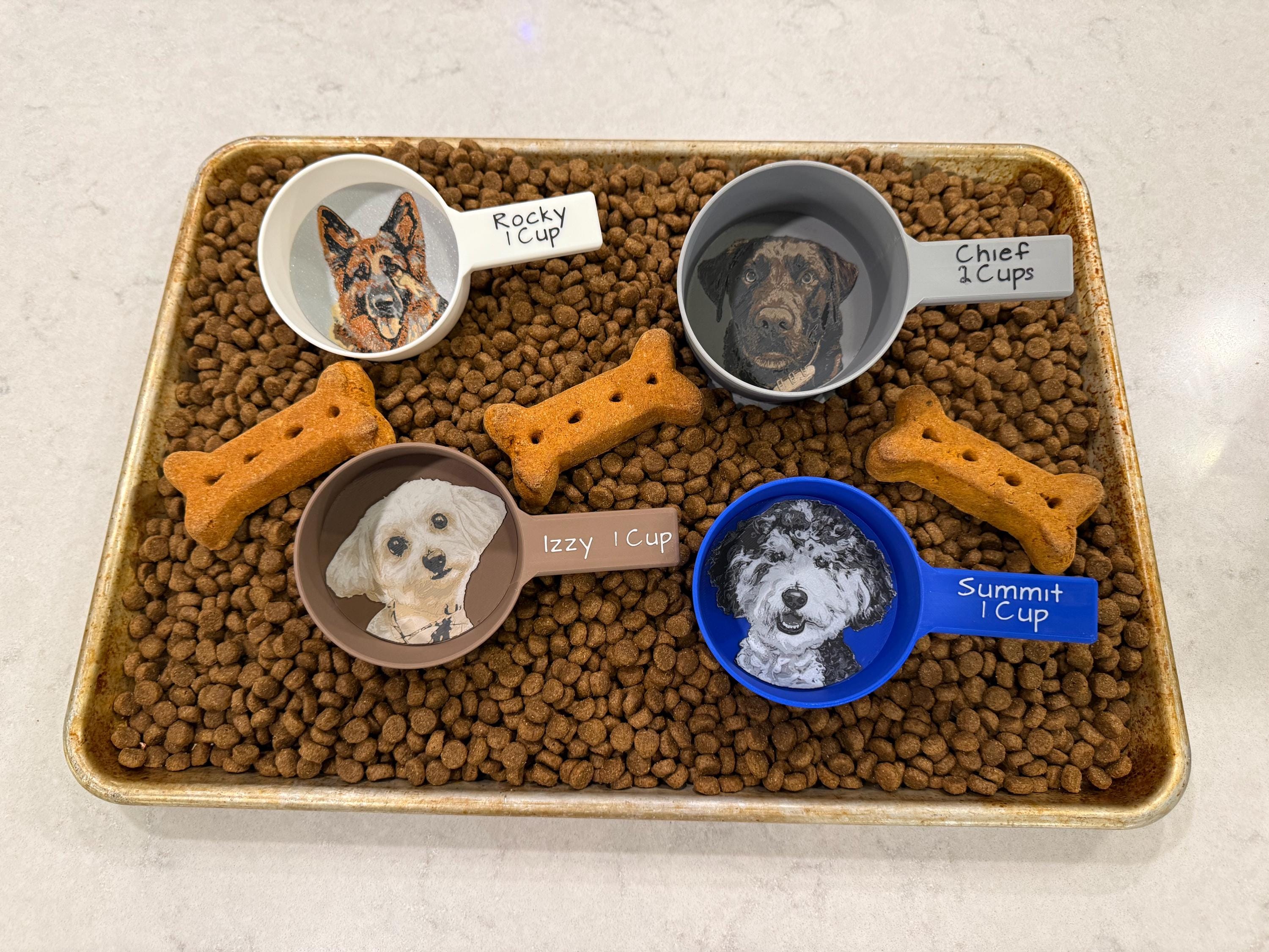 Customized Pet Food Scoop with Your Pets Image, Pet Portrait Gift Idea