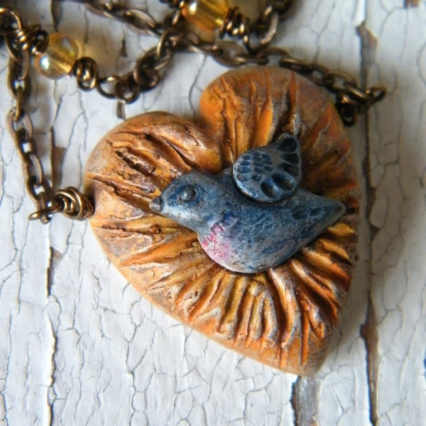 A Joyful Heart hand painted necklace