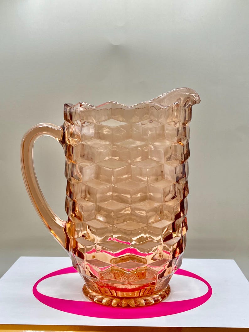 Vintage Peach Glass Pitcher: 1960s Whitehall Colony MCM Drinkware - Etsy