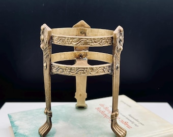 ヴィンテージ真鍮製アールヌーボー様式プラントスタンド｜三脚型爪脚インドシダホルダー装飾ギフト